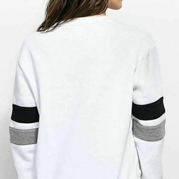 FILA Womens Varsity Stripe Logo Crew Neck Sweatshirt S NWT - Picture 2 of 6